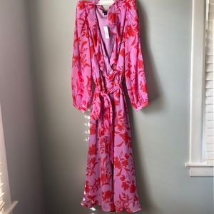 Ann Taylor red and pink dress